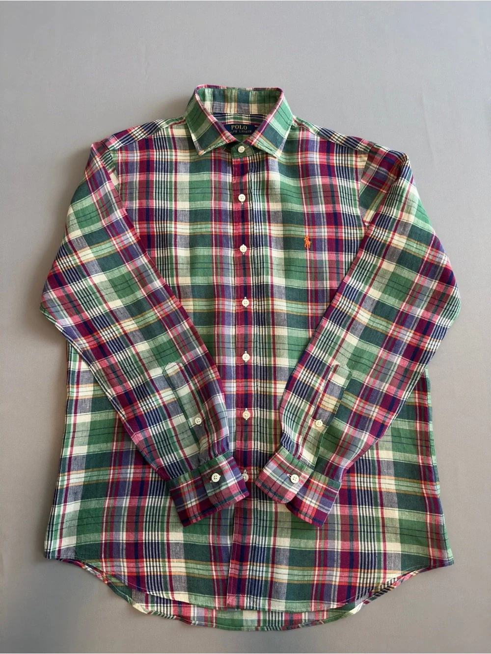 Polo Ralph Lauren Men's Classic Fit Plaid Linen Shirt size M